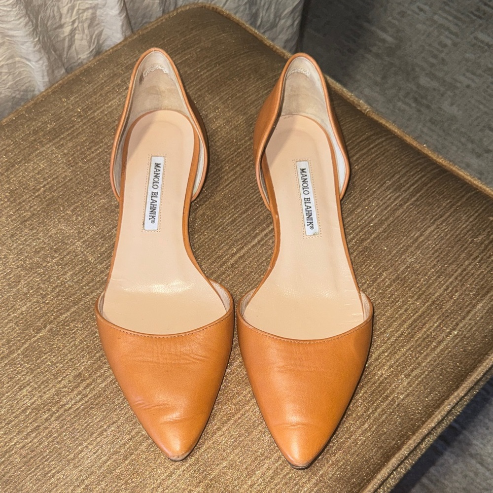 Manolo Blahnik Women's Leather d'OrOrsay Flats